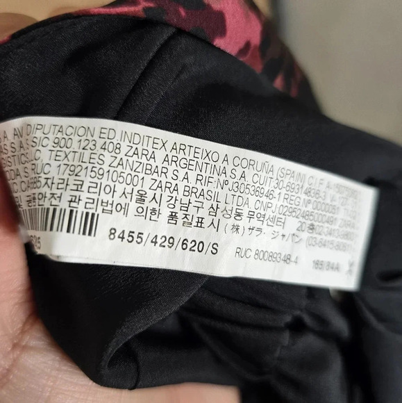 Zara TRF Collection Red Wrap Dress Long sleeve Snake Print Mini Satin Size Small - Picture 10 of 11